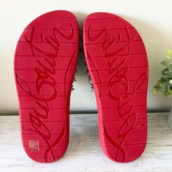New Christian Louboutin Take It Easy Men Flat Pool Slides size EU 44, US 11